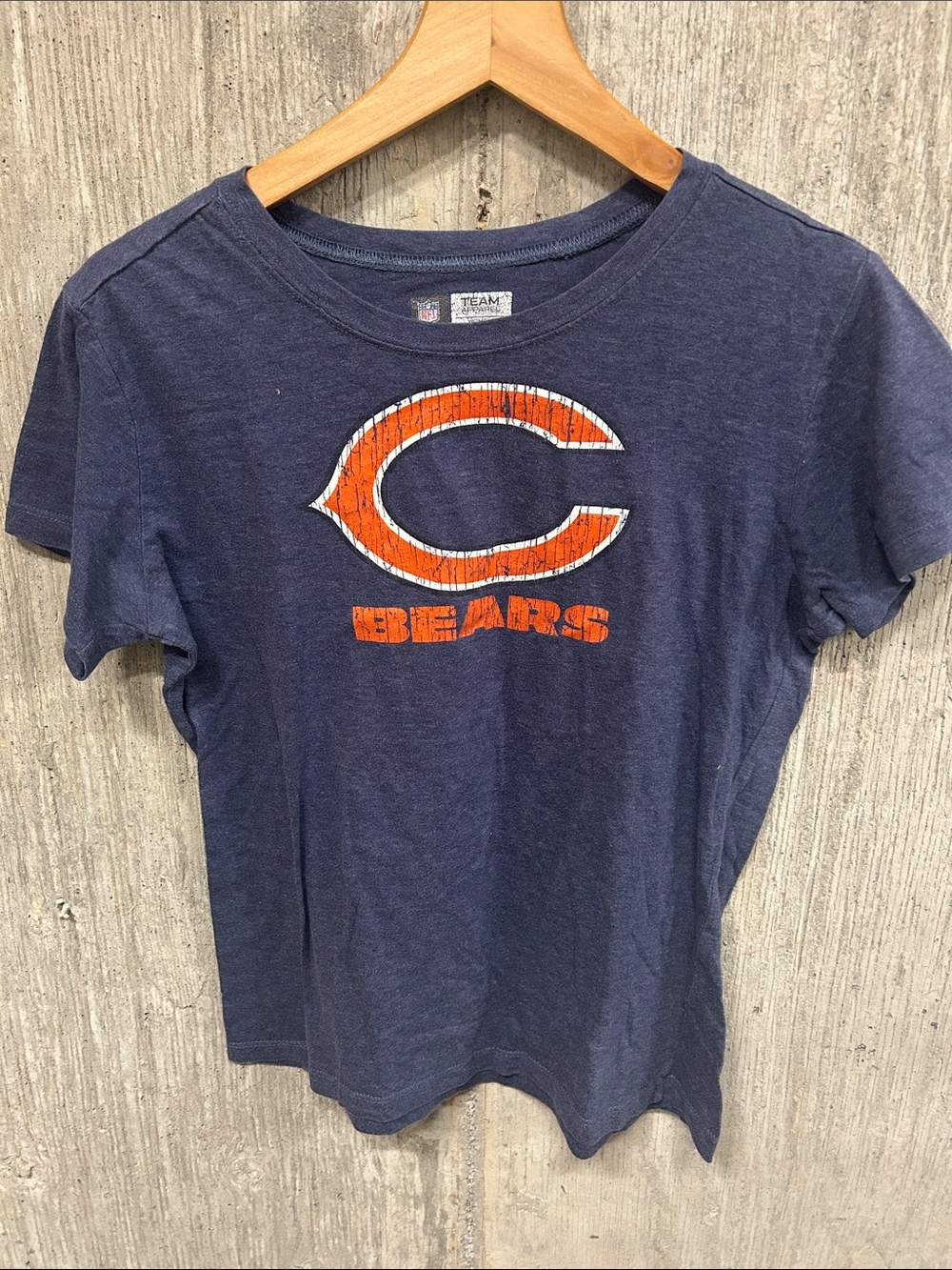 Women’s Team Apparel Navy Blue Tee with Orange Bears Logo Small